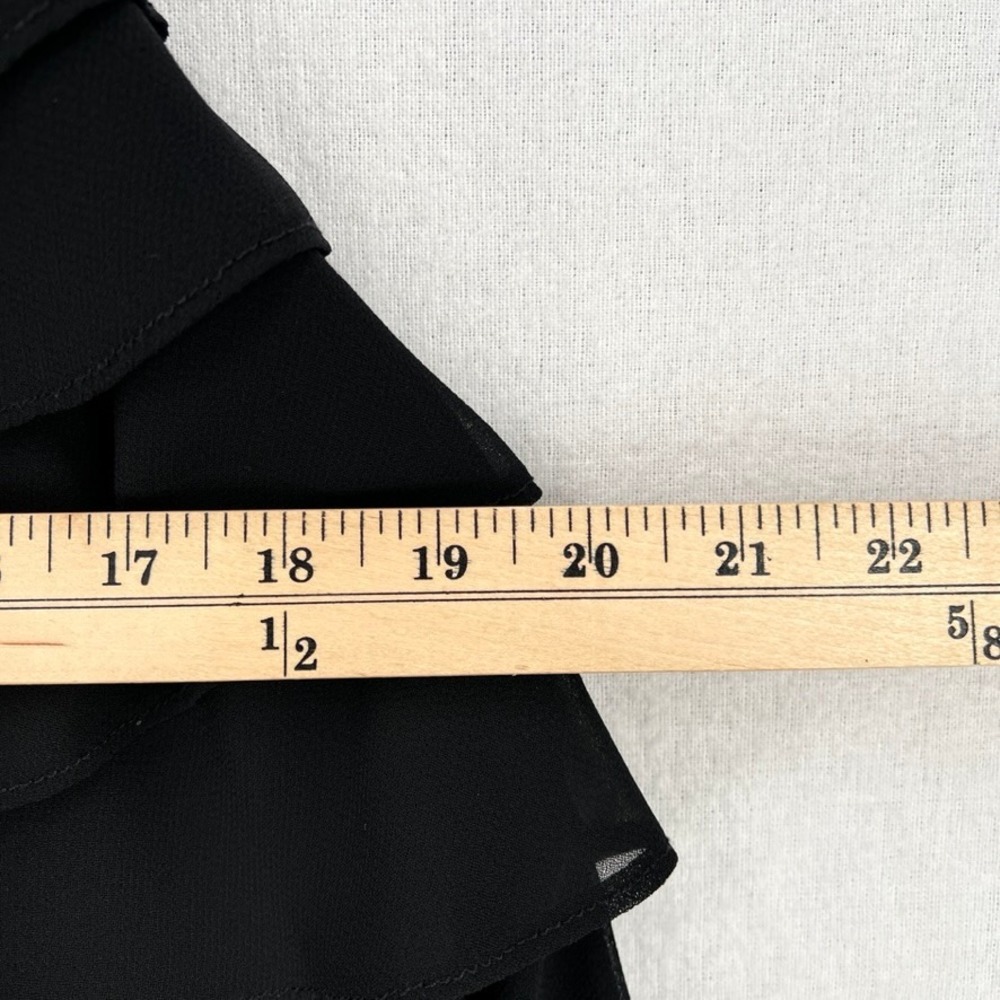 JOSEPH RIBKOFF Vintage Cowl Neck Ruffle Dress Womens 4 Black Party Cocktail Y2K - Picture 6 of 15